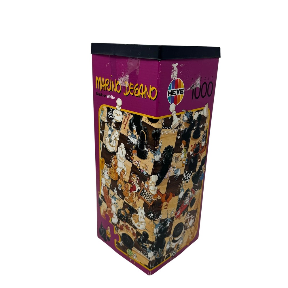 Heye Marino Degano Black or White 1000 Pieces Puzzle Triangular Box UNCOUNTED